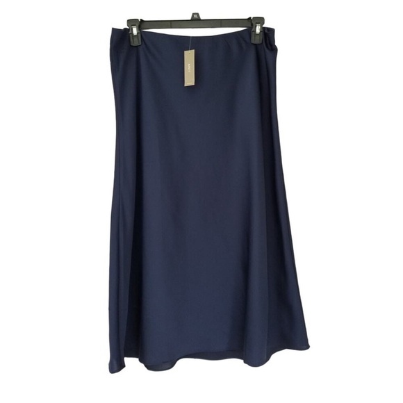 J. Crew Dresses & Skirts - J. Crew Gwyneth Slip Midi Skirt Size Large Dark Navy Blue NWT AC467